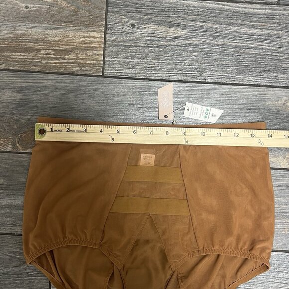 NWT $48 HAH X Free People Hi Waisted Panty Size Medium Brown Sugar Sheer Pin Up - Picture 8 of 12